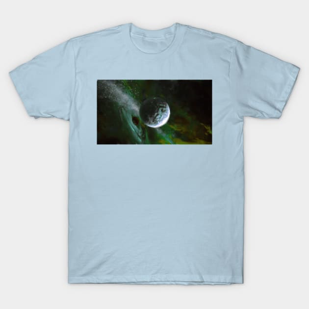 A Planet and Black Hole T-Shirt by AlishaDawnCreations